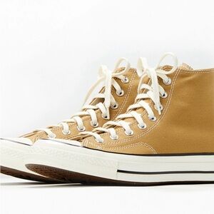 Unisex Converse Tan and White Classic Sneakers